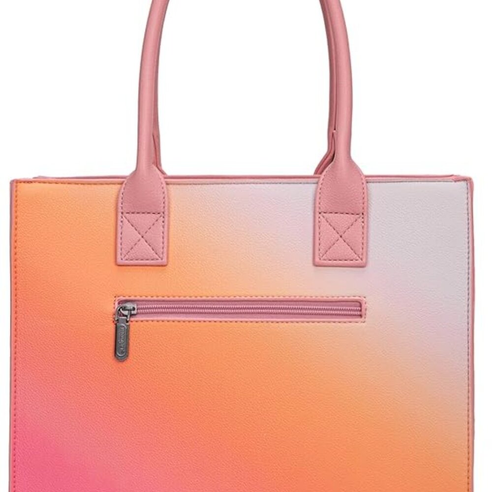 Wrangler Ombre Pink-Orange Gradient Tote with Detachable Strap - Picture 5 of 6